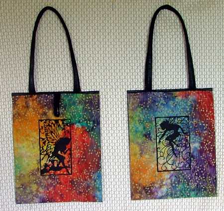Quilted Tote Bag with Fairy Silhouettes Embroidery image 10