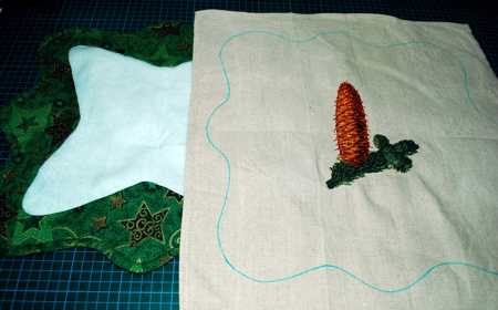 Table Mats with Fir Tree Cone Embroidery image 13