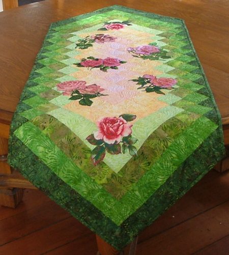 Roses for Moma Quilted Table Runner with Rose Embroidery image 10