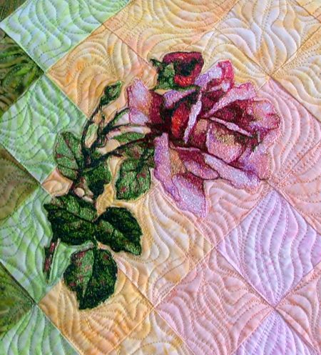 Roses for Moma Quilted Table Runner with Rose Embroidery image 6