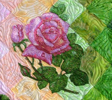 Roses for Moma Quilted Table Runner with Rose Embroidery image 7