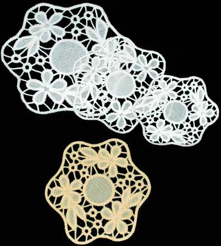 FSL Point Lace Flower Doily image 1