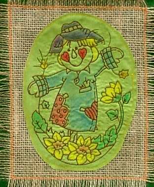Felt and Burlap Banner with Scarecrow Embroidery image 4