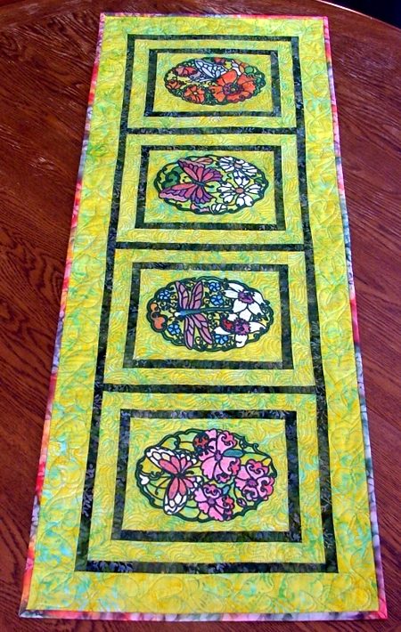 Quilted Table Runner and Placemats with Spring Themed Embroidery image 5