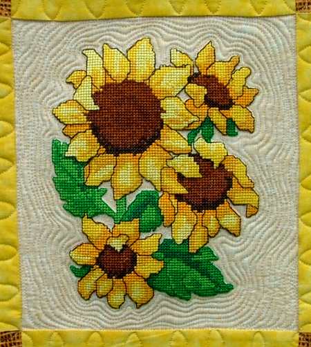 Quilted Sunflower Wall Hanging image 2