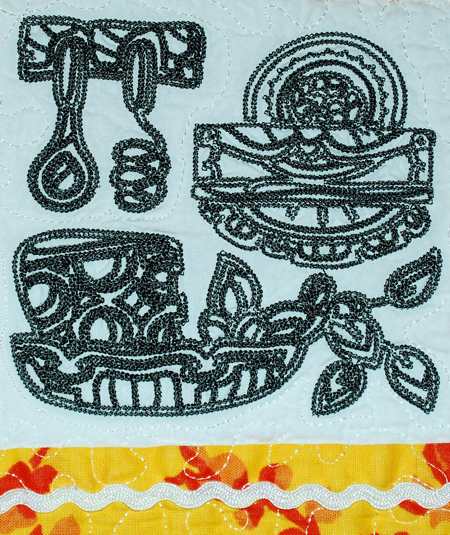 Quilted Placemats with One-Color Embroidery image 2