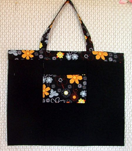 Quilted Tote Bag with Outer Pockets and Embroidered Panels image 11