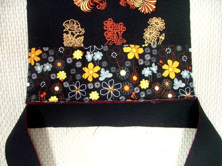Quilted Tote Bag with Outer Pockets and Embroidered Panels image 12