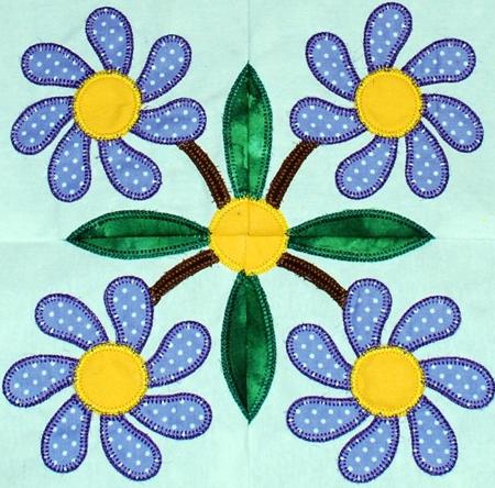 Daisy Applique Quilt Block image 1