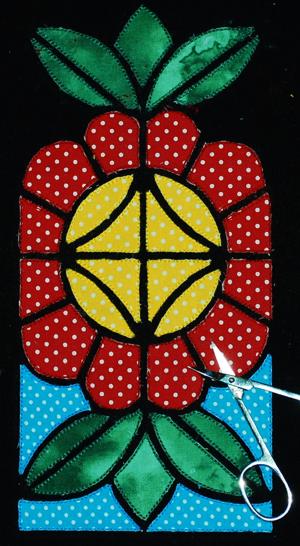 Stained Glass Applique Flower Block Set image 12