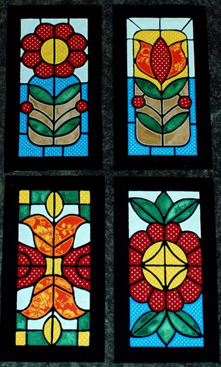 Stained Glass Applique Flower Block Set image 17