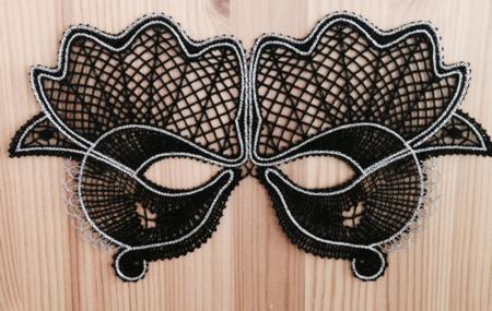 Freestanding Battenberg Lace Masquerade Mask image 3
