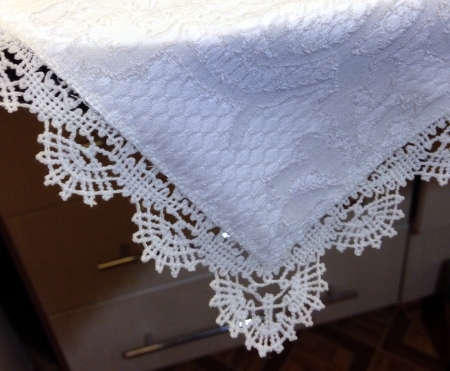 Square Doily or Handkerchief with Freestanding Bobbin Lace Edge image 4