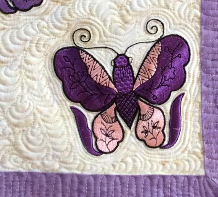 Quilted Table Runner with Butterfly Embroidery image 12