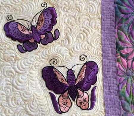 Quilted Table Runner with Butterfly Embroidery image 14