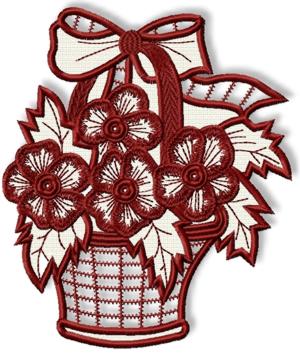 Cutwork Lace Floral Basket image 1