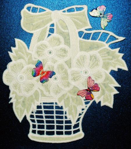 Cutwork Lace Floral Basket image 11