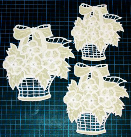 Cutwork Lace Floral Basket image 9