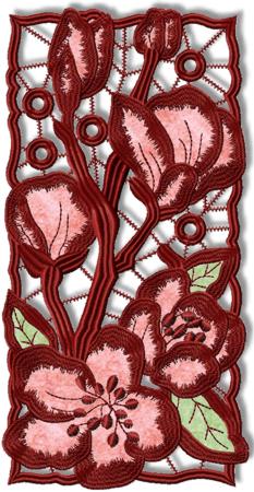 Cutwork Lace Applique Apple Blossom Panel image 1