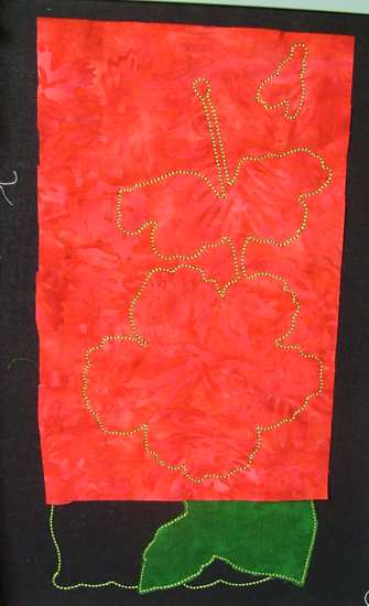 Cutwork Lace Applique Hibiscus Panel image 6