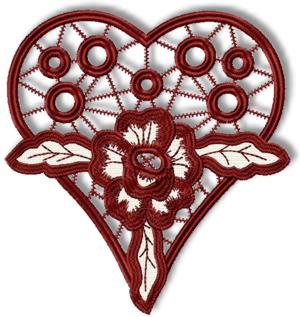 Cutwork Lace Rose Heart image 1