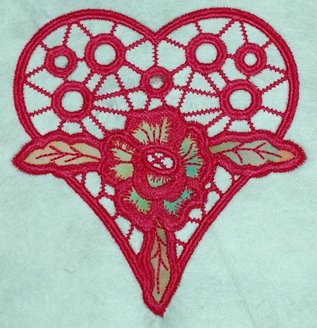 Cutwork Lace Rose Heart image 9
