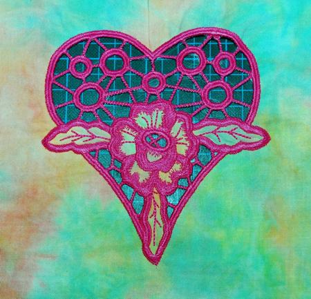 Cutwork Lace Rose Heart image 5