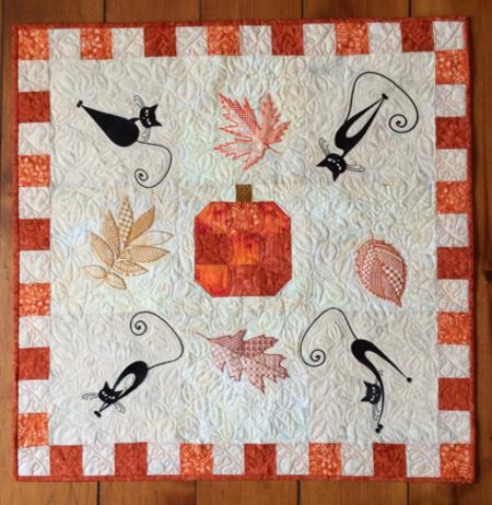 Cats and Leaves Quilted Table Topper image 15