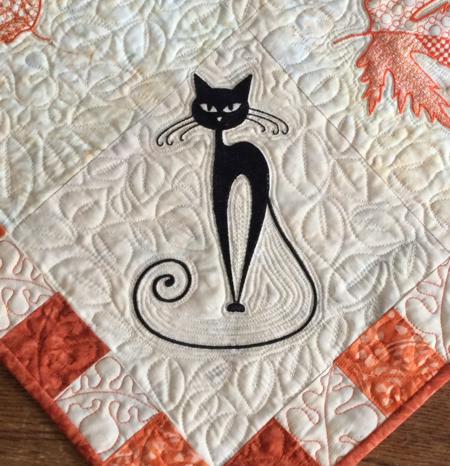 Cats and Leaves Quilted Table Topper image 16
