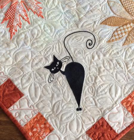 Cats and Leaves Quilted Table Topper image 17