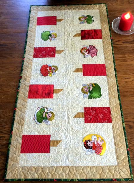 Christmas Table Runner with Musical Angels image 1