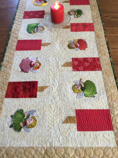 Christmas Table Runner with Musical Angels image 4