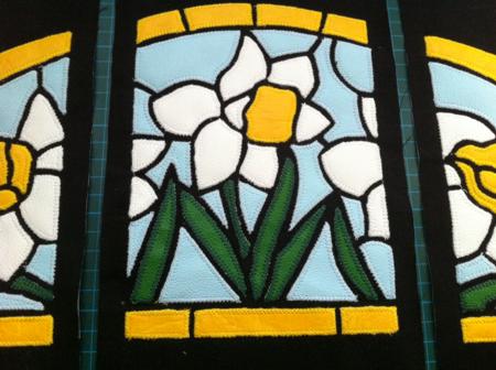 Stained Glass Applique Daffodil Panel image 16