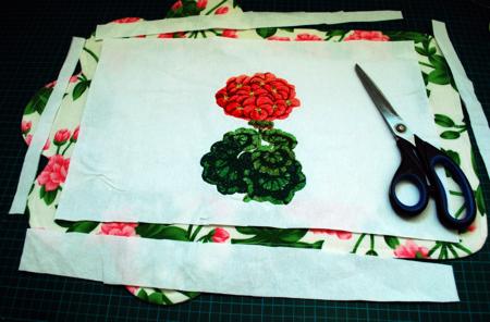 Floral Table Mats with Geranium Embroidery image 13