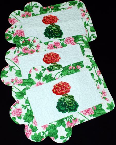 Floral Table Mats with Geranium Embroidery image 18