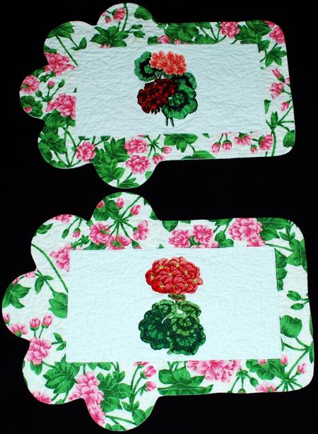 Floral Table Mats with Geranium Embroidery image 19
