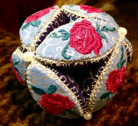 Patchwork Ball Ornament with Embroidery image 11