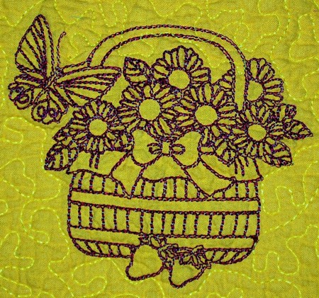 Quilted Place Mats with Spring Basket Embroidery image 18