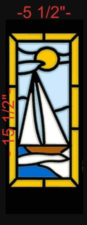 Sea-themed Tote Bag with Stained Glass Applique Embroidery image 2