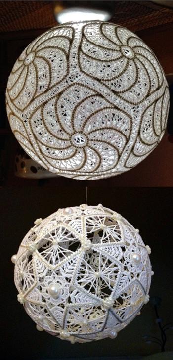 Freestanding Battenberg Lace Christmas Ball Ornaments image 1