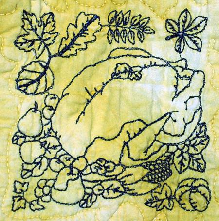 Thanksgiving Wall Quilt with Embroidery image 2
