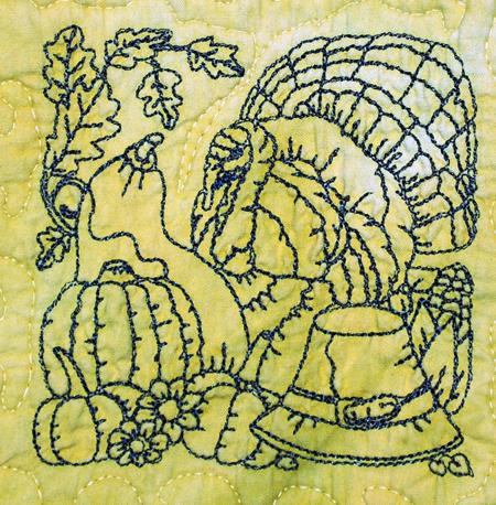 Thanksgiving Wall Quilt with Embroidery image 3