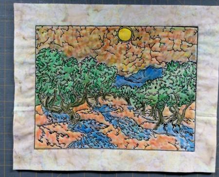VanGogh Olive Trees Coloring Quilt image 5