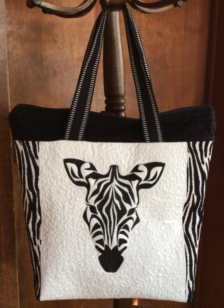 Quilted Handbag with Zebra Embroidery - Advanced Embroidery Designs