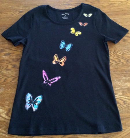 T-Shirt with Butterfly Applique image 6