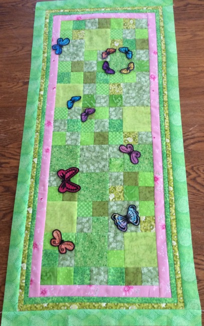 Quilted Tablerunner with Butterfly Applique image 6