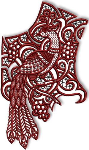 Peacock Cutwork Lace Insert image 1