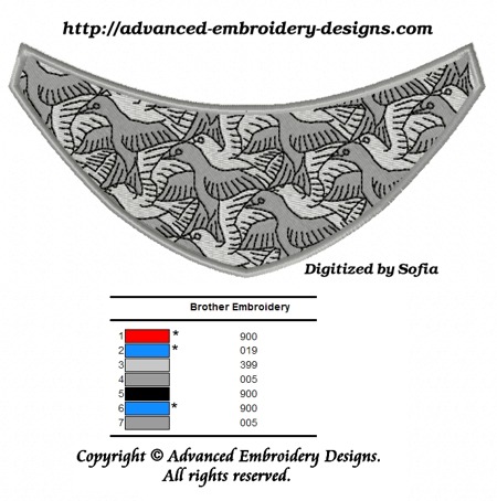 Birds Gorget Collar in the Hoop image 2