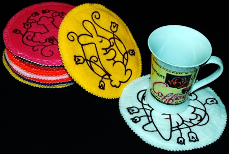 Easter Coasters/Ornaments with Embroidery image 9