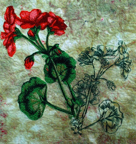 Geranium with Shadow Wall Quilt image 3